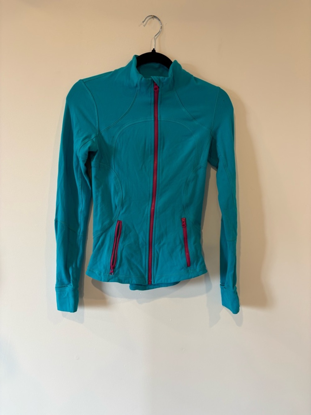 lululemon athletica Teal Zip Utility Jacket with Pink Zippers